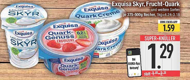 Exquisa Skyr, Frucht-Quark und weitere Sorten je 375-500g Becher