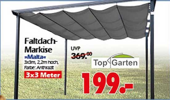 Faltdach-Markise »Malta« 3x3 Meter, Anthrazit