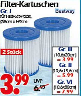 Filter-Kartuschen für Fast-Set-Pools von Bestway, 2 Stück