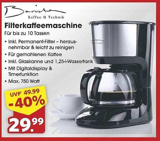Filterkaffeemaschine von Barista - für bis zu 10 Tassen