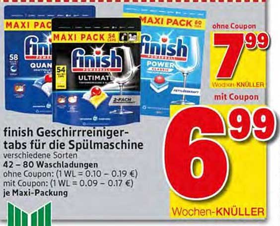 finish Geschirrreiniger-Tabs für die Spülmaschine, verschiedene Sorten