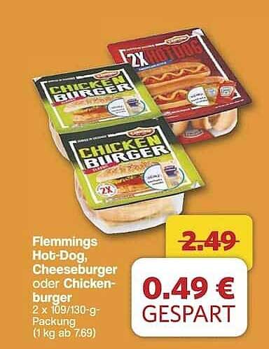 Flemmings Hot-Dog, Cheeseburger oder Chicken-Burger