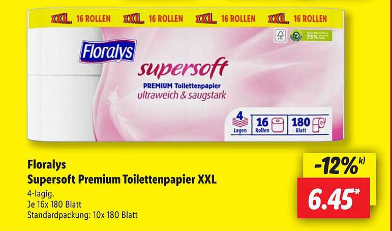 Floralys Supersoft Premium Toilettenpapier XXL