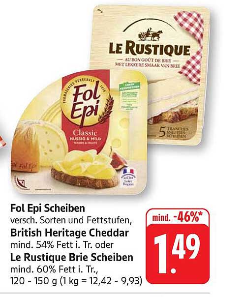 Fol Epi Scheiben und Le Rustique Brie Scheiben – Reichhaltiger Genuss zum Sparpreis