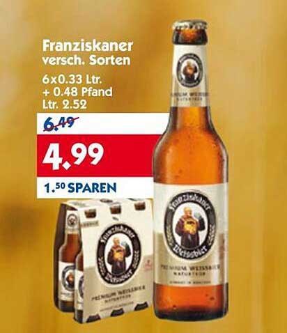 Franziskaner Weißbier 6 x 0,33 Ltr. - Verschiedene Sorten