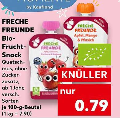 FRECHE FREUNDE Bio-Frucht-Snack - Quetschmus, ohne Zuckerzusatz