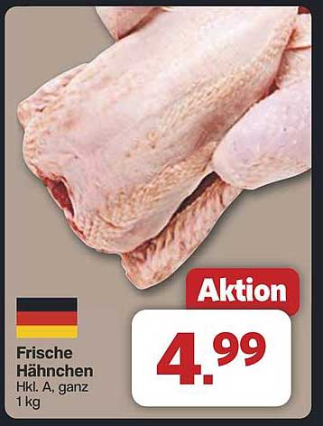 Frische Hähnchen Hkl. A, ganz 1 kg