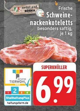 Frische Schweinenackensteaks besonders saftig, je 1 kg