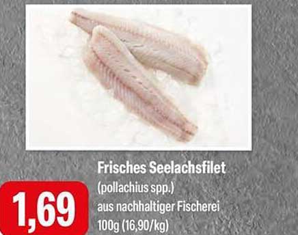 Frisches Seelachsfilet (pollachius spp.) aus nachhaltiger Fischerei