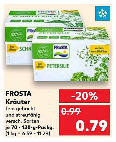 FROSTA Kräuter - fein gehackt und streufähig, 70 - 120 g