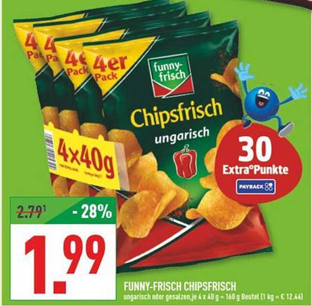 FUNNY-FRISCH Chipsfrisch ungarisch 4er Pack