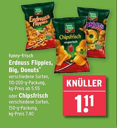 funny-frisch Erdnuss Flippies, Big, Donuts oder Chipsfrisch