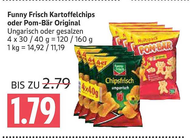Funny Frisch Kartoffelchips oder Pom-Bär Original