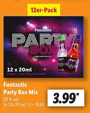 Funtastix Party Box Mix – 12er-Pack mit Feigen- und Pflaumenlikör