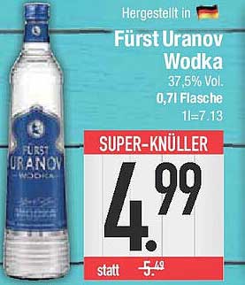 Fürst Uranov Wodka 0,7L — Super-Angebot