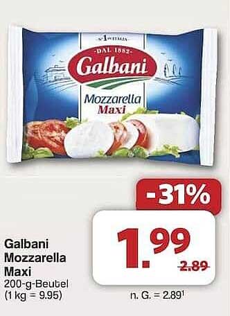 Galbani Mozzarella Maxi 200 g - Jetzt zum Sonderpreis!