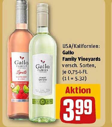 Gallo Family Vineyards Wein 0,75l, verschiedene Sorten