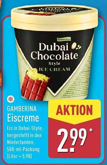 GAMBERINA Eiscreme Dubai Chocolate Style 500 ml