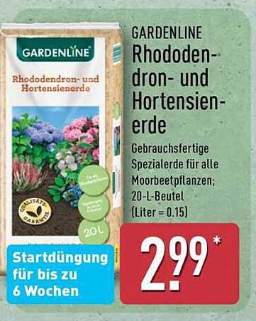GARDENLINE Rhododendron- und Hortensienerde 20-L-Beutel