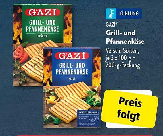 GAZI® Grill- und Pfannenkäse - Verschiedene Sorten, je 2 x 100 g = 200-g-Packung
