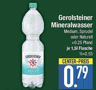 Gerolsteiner Mineralwasser Medium, Sprudel oder Naturell