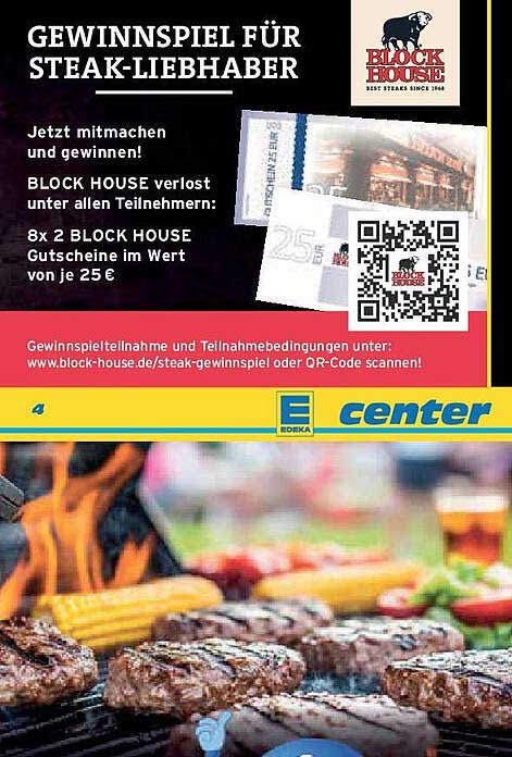GEWINNSPIEL FÜR STEAK-LIEBHABER: BLOCK HOUSE GUTSCHEINE IM WERT VON JE 25 €