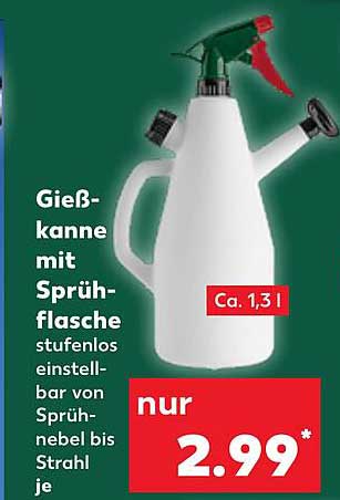 Gießkanne mit Sprühflasche - stufenlos einstellbar
