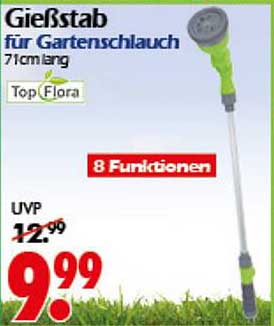 Gießstab für Gartenschlauch 71cm lang mit 8 Funktionen