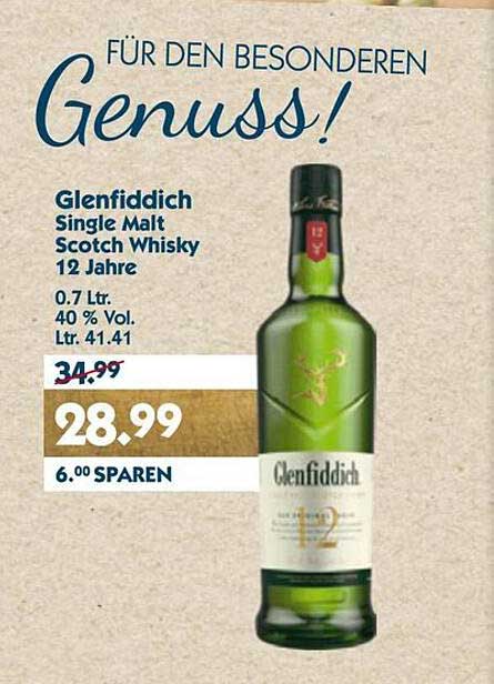 Glenfiddich Single Malt Scotch Whisky 12 Jahre