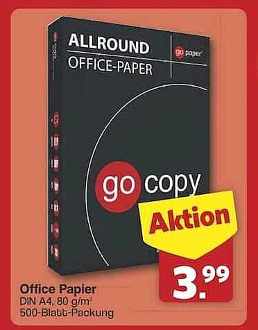 GO COPY ALLROUND OFFICE-PAPIER 500-Blatt-Packung