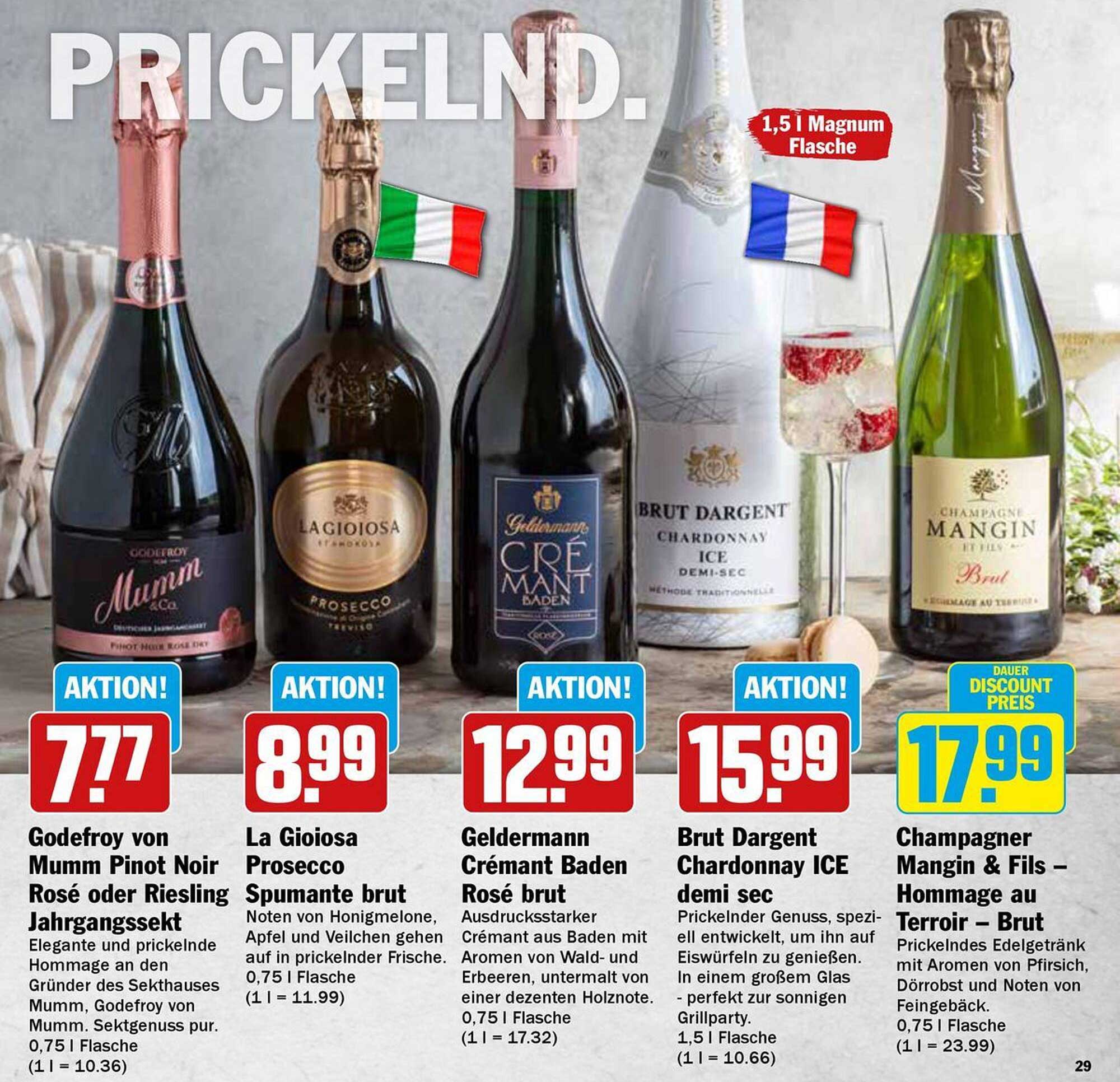 Godefroy von Mumm Pinot Noir Rosé oder Riesling Jahrgangssekt