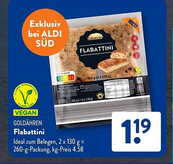 Goldähren Flabattini – Vegane Knusperstücke