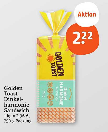 Golden Toast Dinkel-harmonie Sandwich 750 g