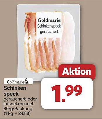 Goldmarie Schinken-Speck geräuchert oder luftgetrocknet 80-g-Packung