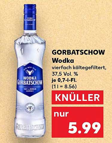 Gorbatschow Wodka 0,7 l - Kältegefiltert und Pur