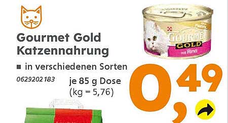 Gourmet Gold Katzennahrung in verschiedenen Sorten