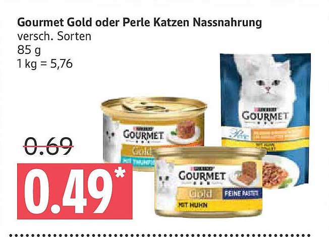 Gourmet Gold oder Perle Katzen Nassnahrung, verschiedene Sorten, 85 g