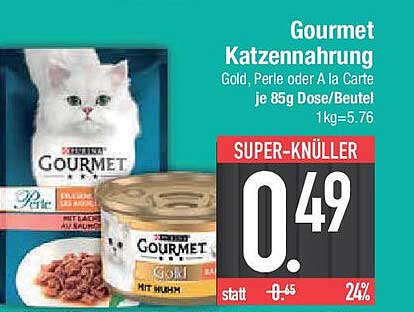 Gourmet Katzennahrung Gold, Perle oder A la Carte je 85g Dose/Beutel