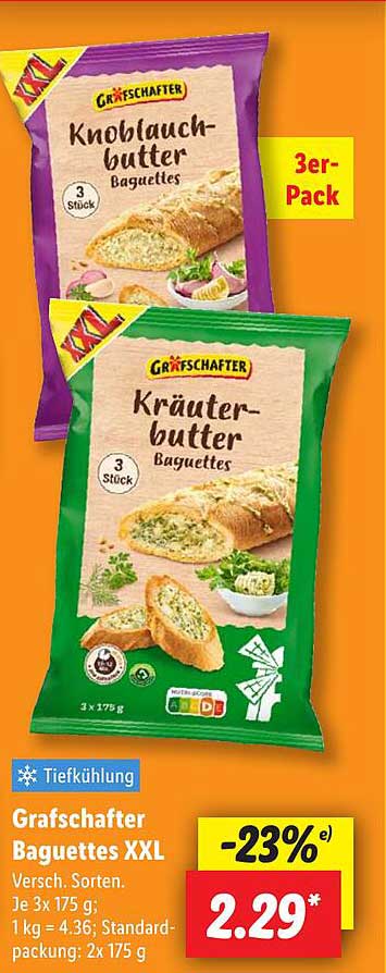 Grafschafter Baguettes XXL - Knoblauchbutter & Kräuterbutter