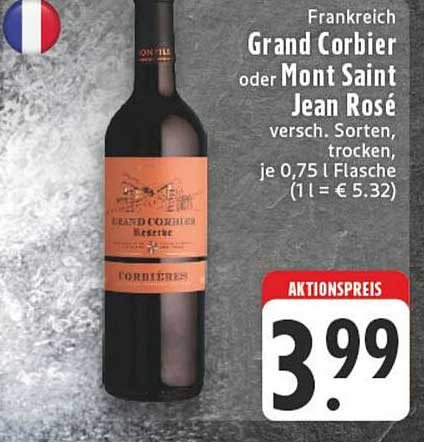 Grand Corbier oder Mont Saint Jean Rosé - Verschiedene Sorten, 0,75 l Flasche