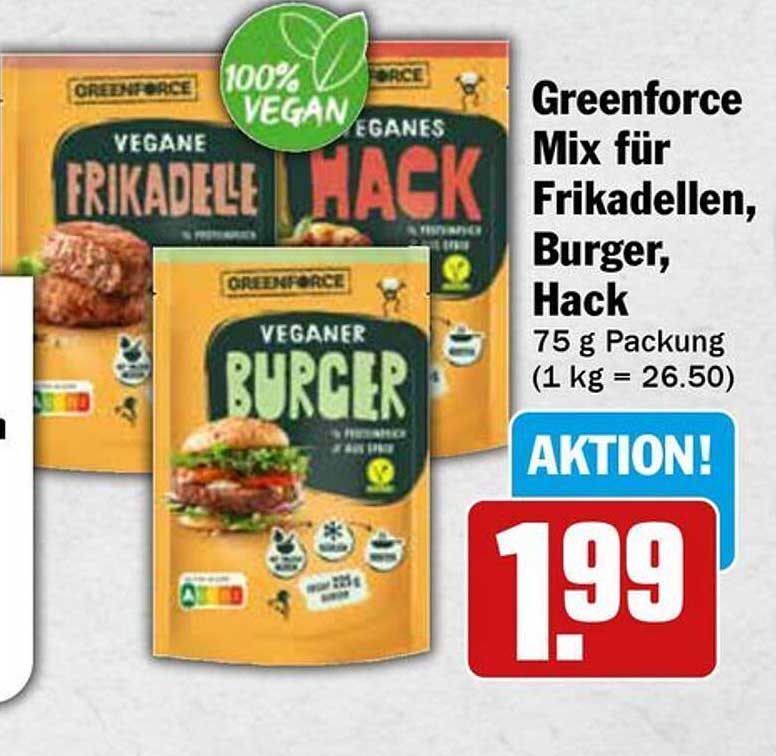 Greenforce Mix für Frikadellen, Burger, Hack - 75 g Packung