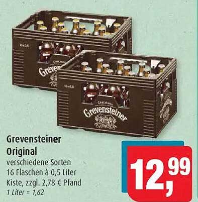 Grevensteiner Original - 16 Flaschen à 0,5 Liter Kiste