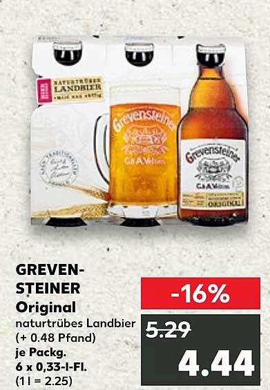 GREVENSTEINER Original naturtrübes Landbier 6 x 0,33 l