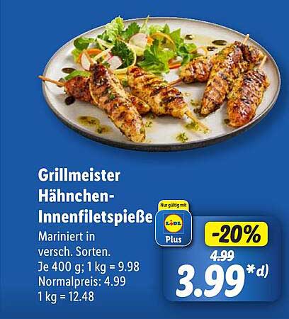 Grillmeister Hähnchen-Innenfiletsstück-Spieße