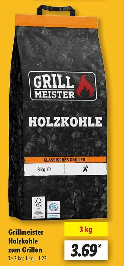 Grillmeister Holzkolle zum Grillen 3 kg