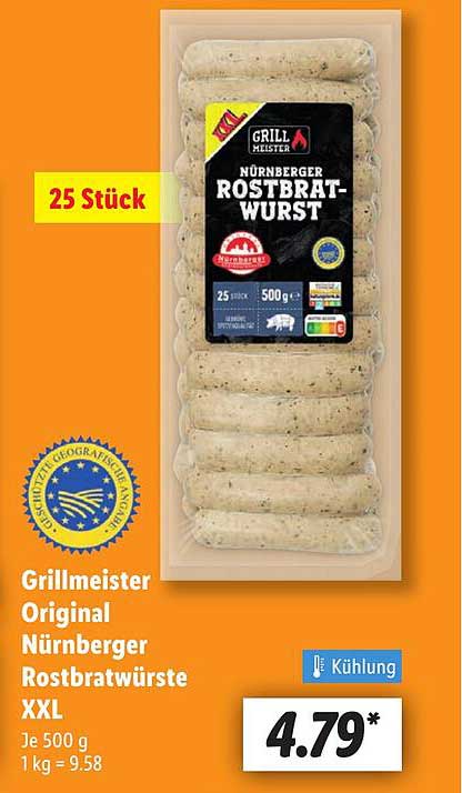 Grillmeister Original Nürnberger Rostbratwürste XXL