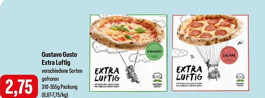 Gustavo Gusto Extra Luftig – gefrorene Pizza in verschiedenen Sorten