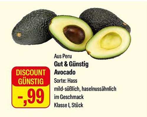 Gut & Günstig Avocado - Hass, mild-süßlich im Geschmack