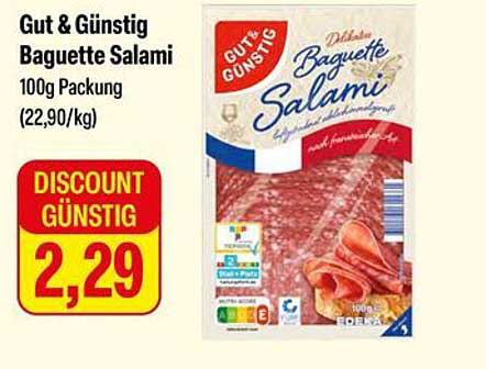 Gut & Günstig Baguette Salami 100g Packung