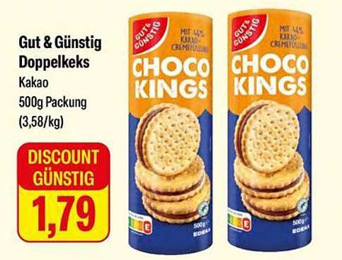Gut & Günstig Doppelkecks Choco Kings 500g